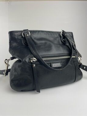Coach Mia Leather Satchel Tote F23901 Black Crossbody Shoulder Bag
